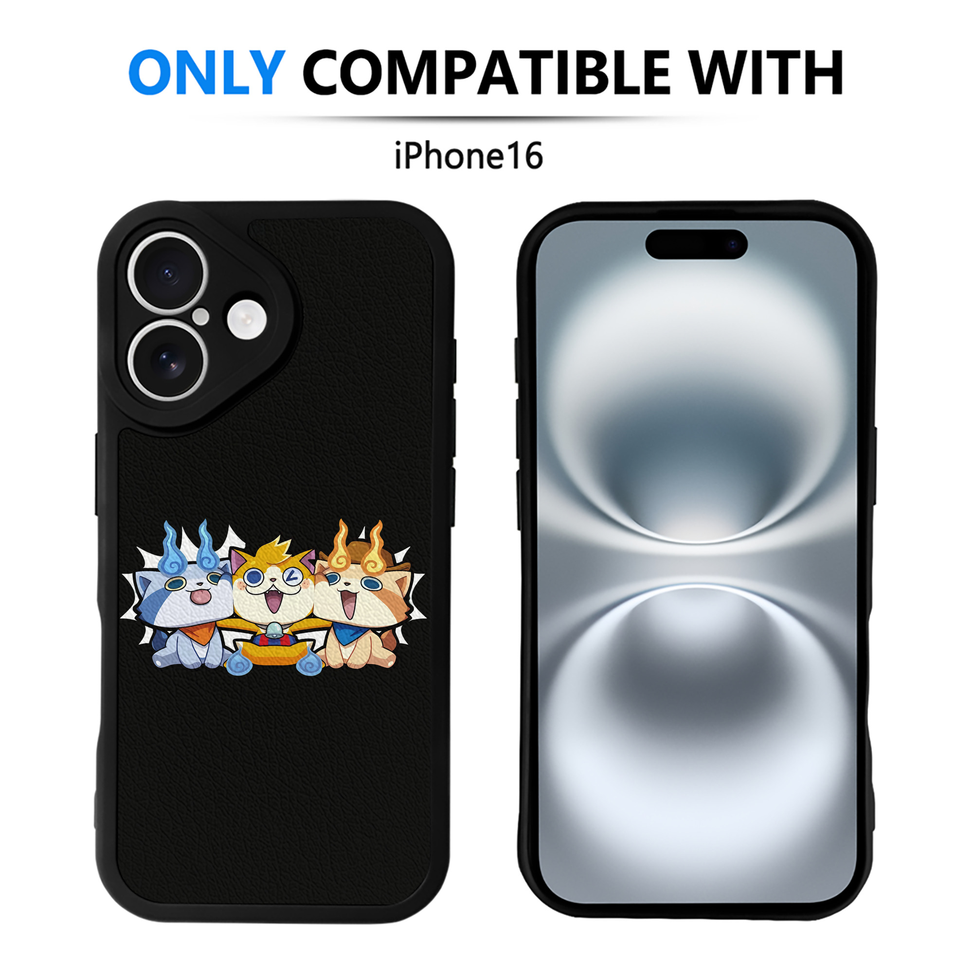（画像用） 妖怪ウォッチ Yo-kai Watch 【iPhone 16シリーズ対応】シリコンスマホケース（レザー調） 材質：シリコン